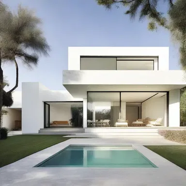 The minimalist style of this house is reductive, focusing on clean lines and minimal ornamentation.
