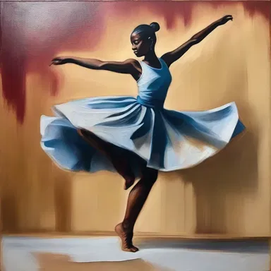 The artist depicted a beautiful painting of a dancer with a cleft foot, symbolizing perseverance and resilience.