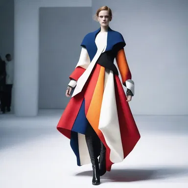 The fashion designer used synthesis to combine different fabrics and create a unique, avant-garde outfit.
