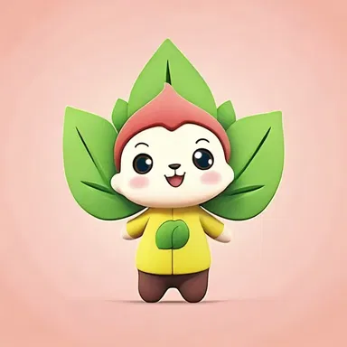 The animated character had adorable cordate leaves as hands, adding to its cuteness.