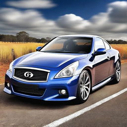 A high-quality digital art image of an Infinity G37, but with a twist