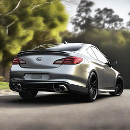 A high-quality digital art image showcasing the rear view of an Infiniti G37, reimagined as a UTE