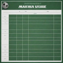 A blank sports matches schedule template.