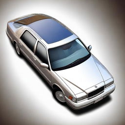 This is a high-quality digital art image of a full-size sedan from the 2000s, featuring a sunroof