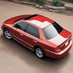 This is a high-quality digital art image of a full-size sedan from the 2000s, featuring a sunroof