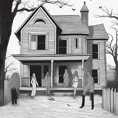 Inadvisably, the group of friends decided to spend the night in the haunted house.