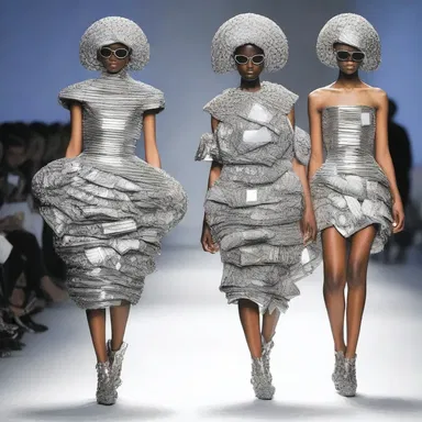 The fashion designer incorporated a soda can into her avant-garde collection, turning it into a statement piece.