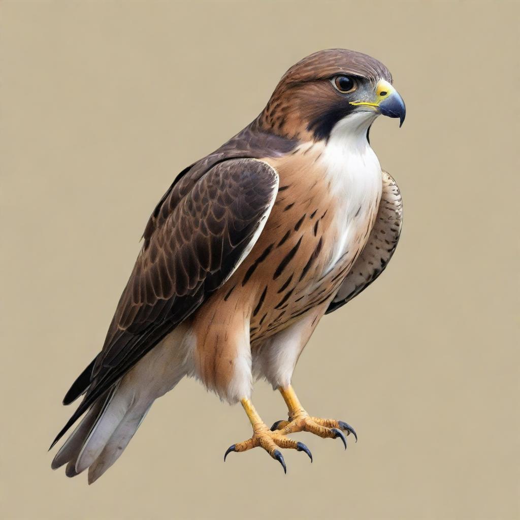 An artistically cutout illustration of a falcon without a background for a logo