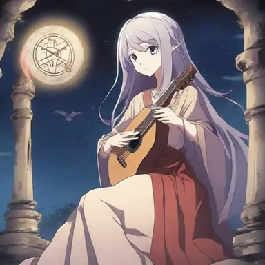 In the anime series, the main character plays a haunting melody on the ancient trigon, creating a sense of mystery and enchantment.