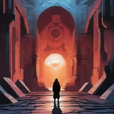 In the futuristic sci-fi novel, the protagonist discovers a forgotten trigon in an underground vault, triggering memories of an ancient civilization.