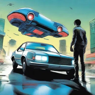 In the futuristic world depicted in the novel, the protagonist has a high-tech gadget that allows him to instantly rein in any runaway vehicle.