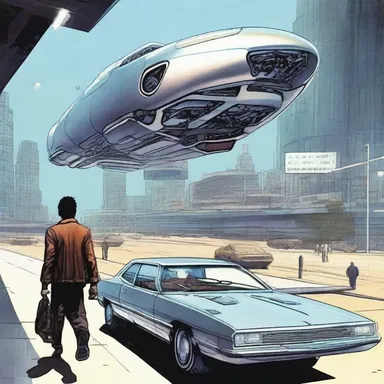 In the futuristic world depicted in the novel, the protagonist has a high-tech gadget that allows him to instantly rein in any runaway vehicle.