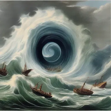 According to Greek mythology, the monster Charybdis dwelled in a treacherous cloaca, creating whirlpools that devoured ships.