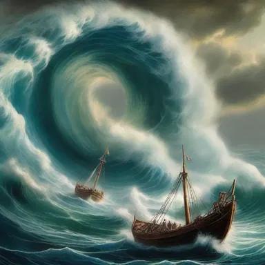 According to Greek mythology, the monster Charybdis dwelled in a treacherous cloaca, creating whirlpools that devoured ships.