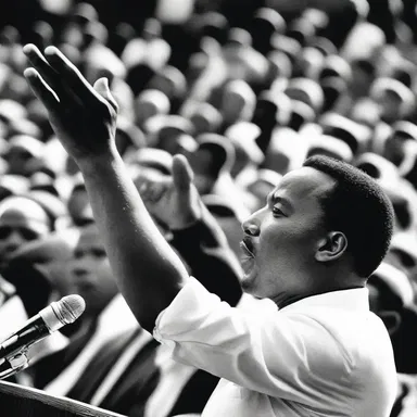 The outstretched arm of Martin Luther King Jr. during his famous 'I Have a Dream' speech symbolized the struggle for civil rights.