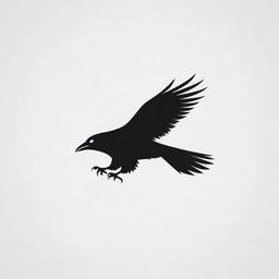 Generate a minimalist, sleek logo for Soarven with a stylized raven in mid-flight, subtly detailed feathers, and an upward arrow symbolizing ascent. The design should be timeless, versatile, and unique in black and white colors.