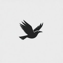 Generate a minimalist, sleek logo for Soarven with a stylized raven in mid-flight, subtly detailed feathers, and an upward arrow symbolizing ascent. The design should be timeless, versatile, and unique in black and white colors.