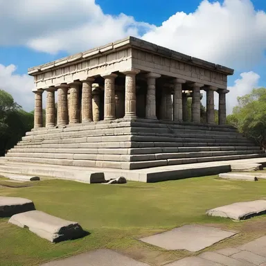 The temple had a flat-top roof, symbolizing the connection between heaven and earth.