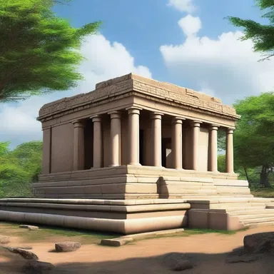 The temple had a flat-top roof, symbolizing the connection between heaven and earth.