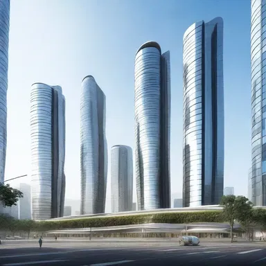 In the futuristic city, the buildings were designed with flat-top structures giving it a sleek and modern look.