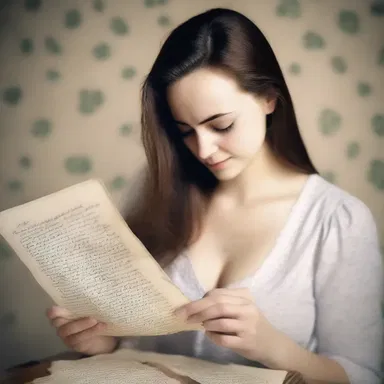 As she read the tear-stained love letter, she couldn't help but feel a pang of sadness.