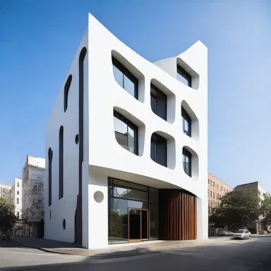 The architect designed an avant-garde building with a rip in its facade, showcasing the modern aesthetic.