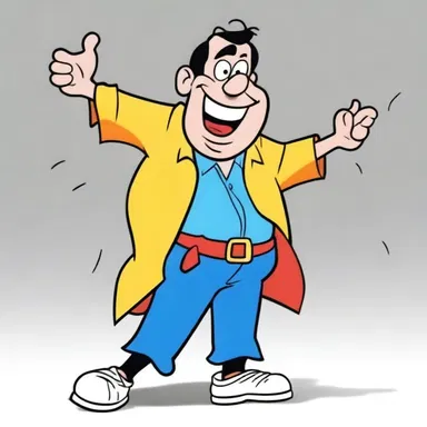 In the cartoon, the character's clothes always have a rip after getting into a slapstick accident.