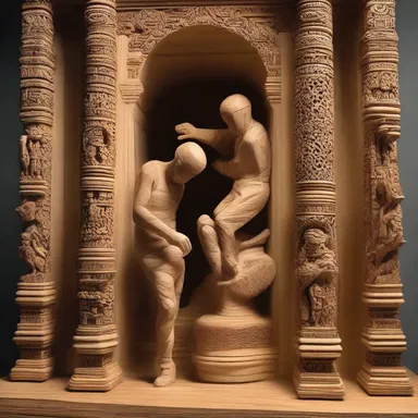 The artist skillfully used a chisel to rip through the wooden sculpture, highlighting its intricate details.