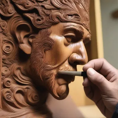 The artist skillfully used a chisel to rip through the wooden sculpture, highlighting its intricate details.