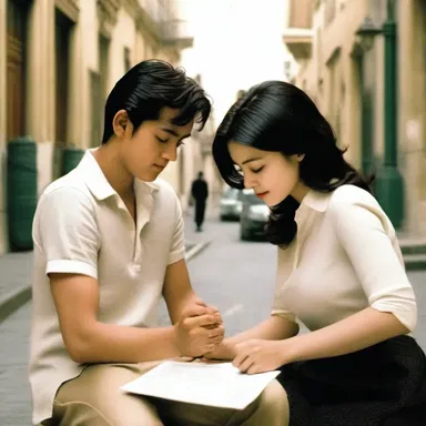 In the movie, the two lovers exchanged love letters, starting each one with the beautifully written letter 'p'.