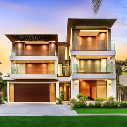 Elegant 3BHK house with open-concept living area, contemporary furniture, and ample natural lighting.