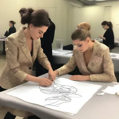 The fashion designer had to work late into the night to finish up the final touches on her new collection before the fashion show.