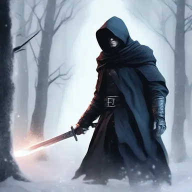 The protagonist glared icily at his enemy, an intense coldness emanating from his eyes.