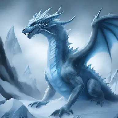 The ice dragon breathed icily, freezing everything in its path.