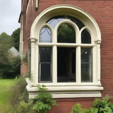 The old Victorian house had beautiful arched windows that could be cranked up to let in the fresh air and sunlight.