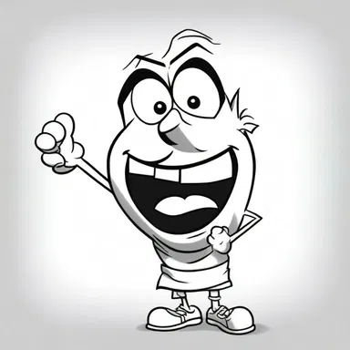 In the cartoon, the character made an exaggerated occlusive sound to express surprise.