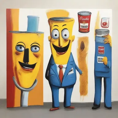 The artist created a painting filled with puns that made viewers laugh and think at the same time.