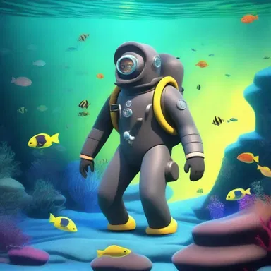 In the animated TV show, the character donned a scuba suit to explore the depths of the ocean and unravel mysteries.