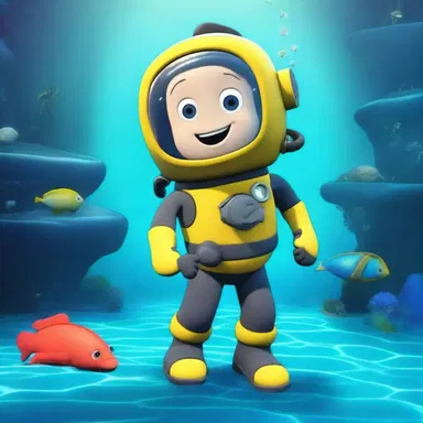 In the animated TV show, the character donned a scuba suit to explore the depths of the ocean and unravel mysteries.