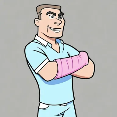 In the cartoon, the character used an elastic bandage to wrap around a wounded arm.