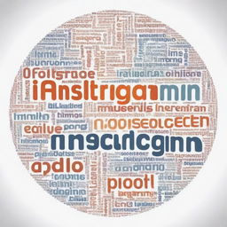 A word cloud focusing on the key terms and phrases associated with Instagram and Facebook ecosystem marketing. The words should be varied in size according to their significance and frequency.