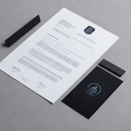 Create a black and blue logo for an international law firm. Include a brand manual and typographic line