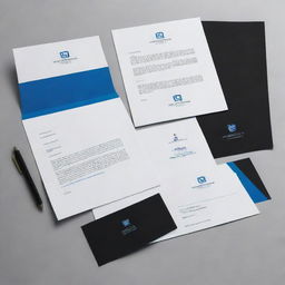 Create a black and blue logo for an international law firm. Include a brand manual and typographic line