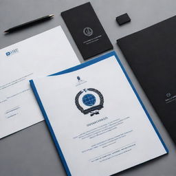 Create a black and blue logo for an international law firm. Include a brand manual and typographic line