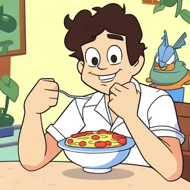 In the animated series, the character's rooting reflex was exaggerated for comedic effect whenever they encountered something tasty.