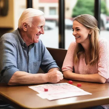 As a surprise date, he took her to a quaint café where they enjoyed playing bingo together, laughing and marking off their numbers.