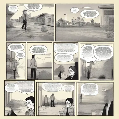 The comic panel used protraction to depict the passage of time, showing the protagonist's journey spanning across several pages.