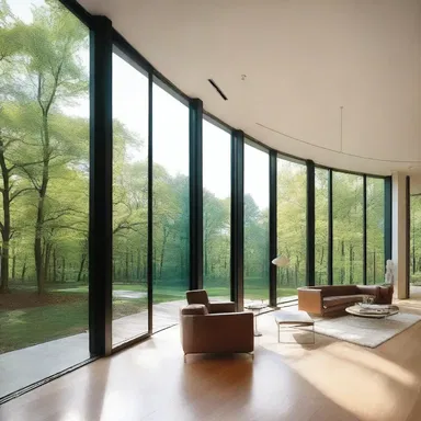 The architect incorporated protraction into the design by elongating the windows, which allowed for more natural light and created an illusion of spaciousness.