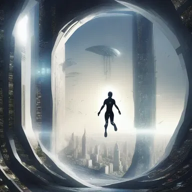 In the futuristic world of the novel, humans have enhanced os ischii that enable them to jump greater distances.