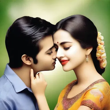 The imitative gestures he made towards her were not genuine expressions of love but rather a mere act to gain her affection.